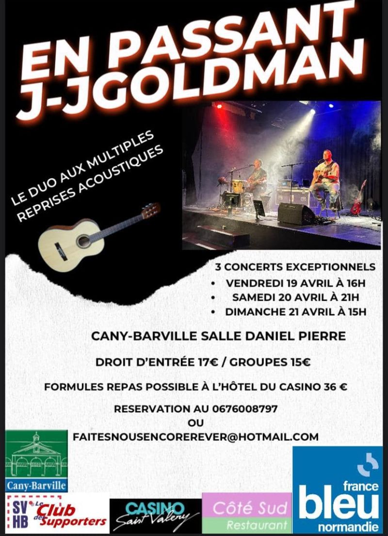 Concert En Passant J-JGoldman : 19,20 et 21 avril 2024