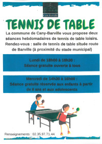 Séances de tennis de table