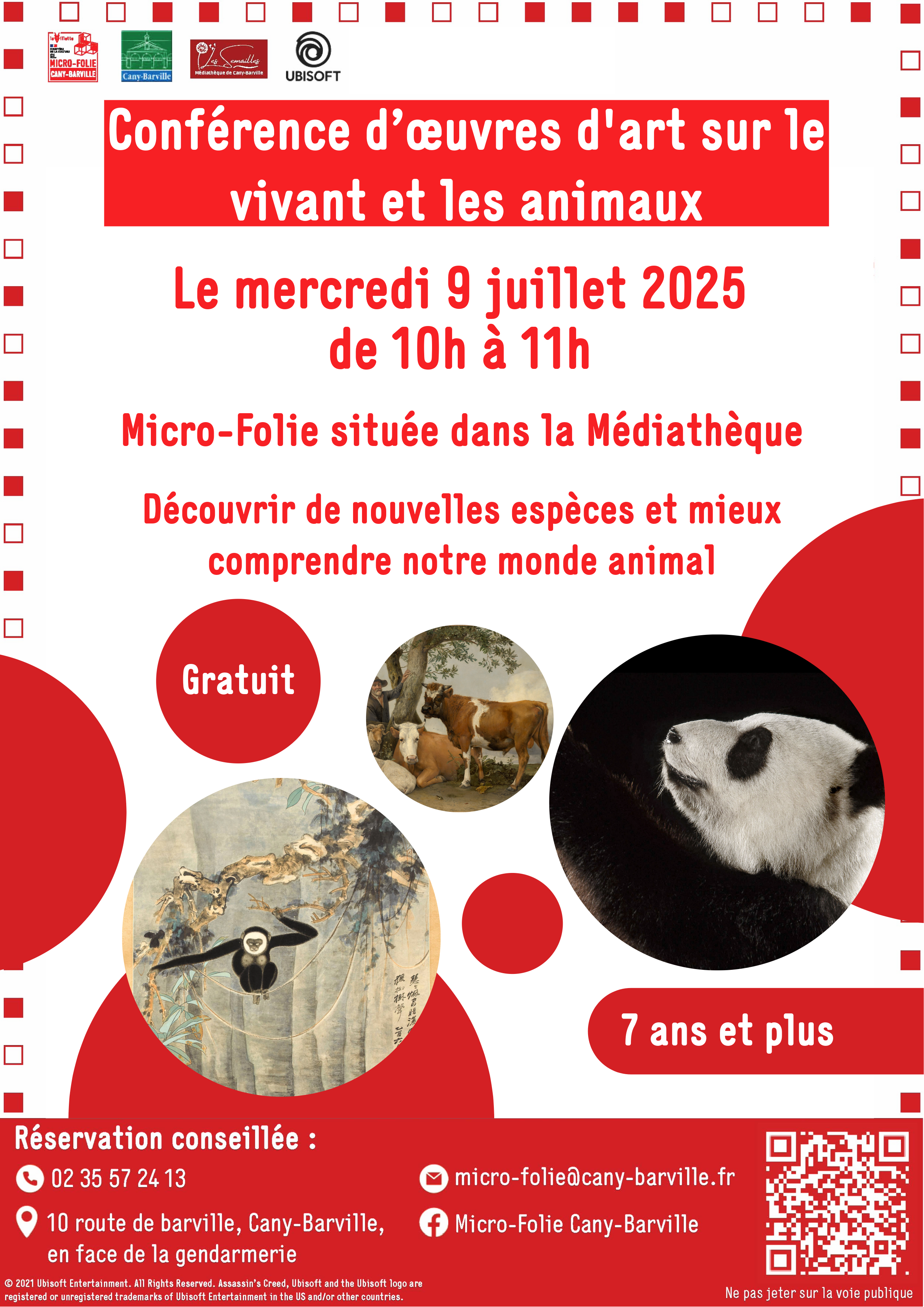 Conférence d'œuvres d'art sur le vivant et les animaux à la Micro-Folie