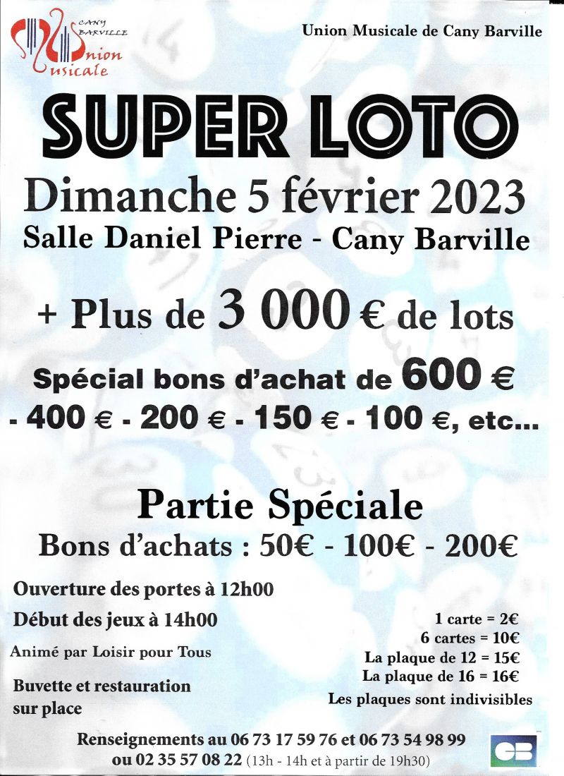 Super loto le dimanche 05 février 2023